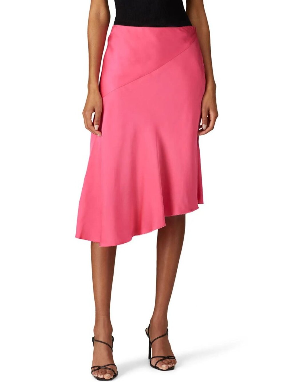 Helmut Lang Asymmetric Satin Skirt Pink | Size 4
